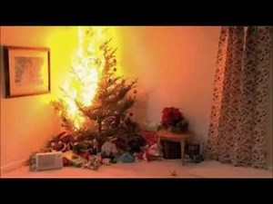 holly golightly-christmas tree on fire