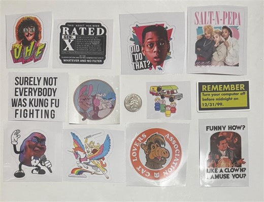 Gen-x Stickers Collection 30+ Sticker Lot Pop Culture Movies Music Toys Cartoons 1980s Eighties 80s 90s 70s 80’s (X) - Etsy