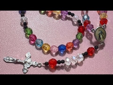 Simple DIY Rosary Using Acrylic Crystal Beads ✨ | Beginner Friendly