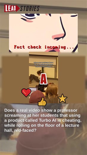 Fact Check: FAKE Video Is One Of A Series Of AI Clips Of Professors Having Meltdowns Over Student Use Of Turbo AI #CheckTok #TurboAI #FakeNews #AI #FactCheck https://leadstories.com/hoax-alert/2025/11/fact-check-videos-of-professor-meltdowns-over-ai-are-ai-generated-clips.html?utm_medium=minivideo | Lead Stories | Facebook