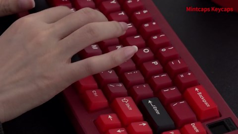 PBT Keycaps Set 164Keys Cherry Profile Red Black Keycaps 60% 65% 75% 100% Dye Sublimation Costom Key caps for Cherry Gateron MX Switches Mechanical Keyboards