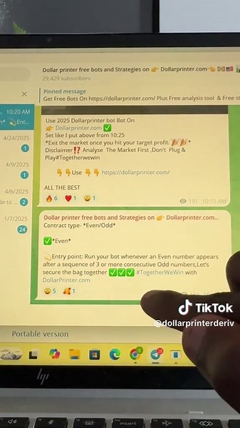 Get this bot on dollarprinter.com#foryoupage #viral #freebots #tradingforbegginers #deriv