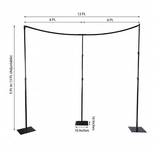 11ftx13ft Heavy Duty Curved Backdrop Stand | eFavormart