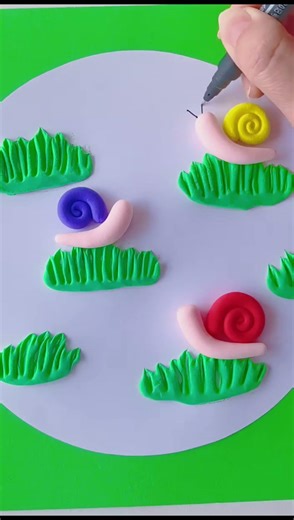DIY Clay Art/How to make a snail with clay #clayart #polymerclay #fakehand