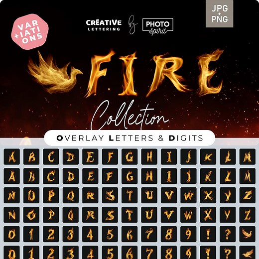 Fiery Alphabet Overlays: Flame Text Effects (PNG & JPEG) - Etsy