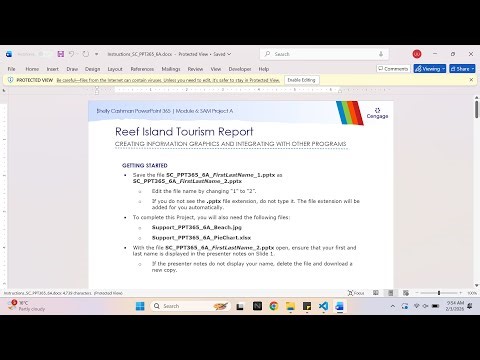 Shelly Cashman PowerPoint 365 | Module 6: SAM Project A Reef Island Tourism Report