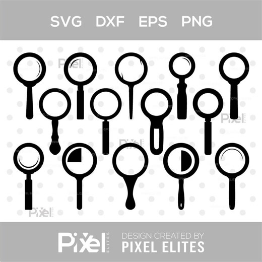 Magnifying Glass SVG Cut File, Detective Spyglass Silhouette, Search Tool & Investigation Icon Bundle | Eps Png Dxf - Etsy