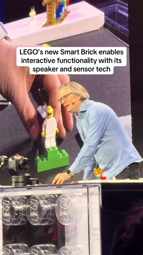 Smart Brick demo. Looks like it has NFC and an accelrometer #lego #smartbrick #ces #tech #ces2026