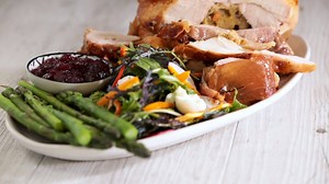 Exclusive to Farro, our legendary turkey roasts are fully deboned free-range turkey, filled with our own tried-and-tested stuffing recipes (your choice of four flavours). A mix of white and dark meat, they can simply be defrosted and cooked in the tray supplied. Add pancetta on to your pre-order for crisp perfection! Click the link to order your Farro turkey roat today: https://www.farro.co.nz/products/turkey/turkey-roast-with-stuffing/ | Farro Fresh