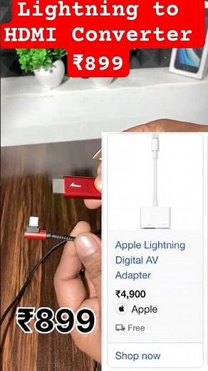Cheapest lightning to HDMI 😱😱😱#hdmicable #converter