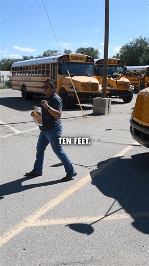 Did you know there are blind spots around every school bus where the driver CAN'T see children? These are called DANGER ZONES, and they're more dangerous than you might think. The 10-Foot Rule: Stay Back, Stay Safe! Children should always stay at least 10 FEET away from the bus on all sides – that's about 3 giant steps! This includes: - In front of the bus - Behind the bus - On both sides of the bus | Central Consolidated School District