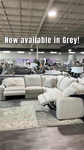 Now ON SALE! Also available in grey, the Mayflower 5-Piece Power Sectional is the perfect mix of sleek design and next-level comfort! Featuring hidden power buttons, three smooth recliners, power headrests, extended footrests, and lay-flat mechanisms—it truly does it all. Topped with ultra-cozy eco-feather seating, it’s made for serious lounging. Plus, it’s available in sand and grey to fit your space perfectly! #sectional #couch #recliner #RecliningSofa