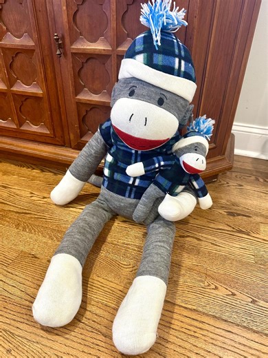 Jumbo Sock Monkey Plush Toy - Etsy