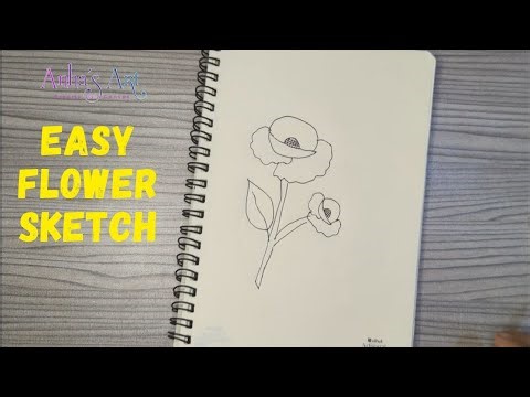 Easy Pencil Flower Drawing | Simple Flower Sketch for Beginners | Anhas Art