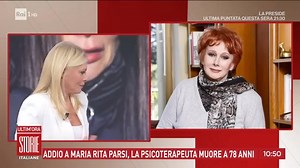 La triste notizia della scomparsa di Maria Rita Parsi annunciata da Eleonora Daniele alle 10:49 di questa mattina durante la trasmissione "Storie italiane" su Raiuno, che ha suscitato grande commozione da parte della conduttrice e degli ospiti studio, che consideravano la nota psicologa e psicoterapeuta come una persona "di famiglia". | Gaetano Grimaldi
