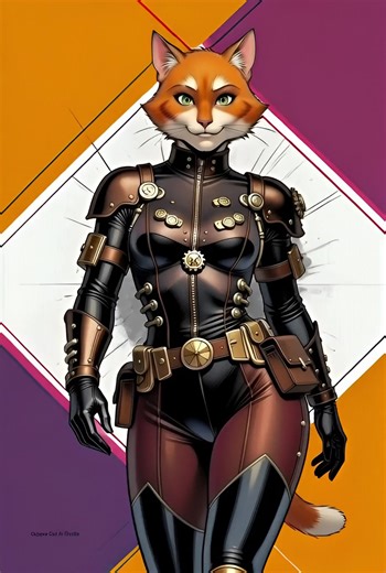 🎩 What if we invited a very charming guest over to visit our ginger, tail-swishing helper? — we thought. And so we did… 🙂 | Copper Cat Art Group