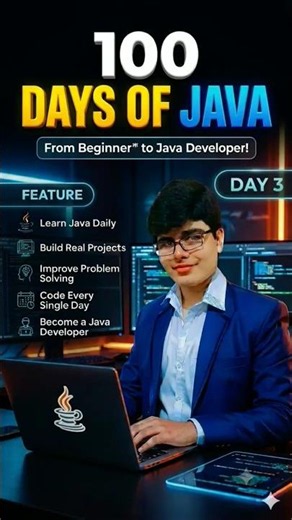 Day 3 of my #100DaysOfCode journey!Built a simple Java program for beginners of java📚💻 #java #viral
