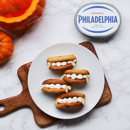 1.5M views · 6.2K reactions | These Philadelphia Vampire Fangs are devilishly delicious  and the perfect cheesecake stuffed cookie for your Halloween spread . | Tasty | Facebook