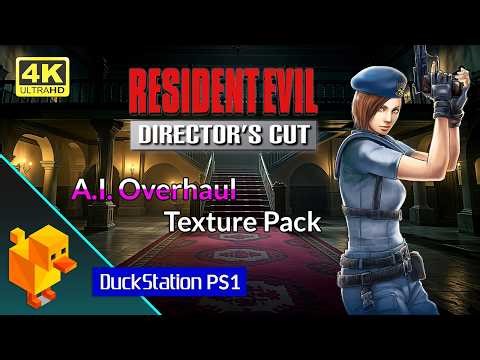 Resident Evil: Director's Cut - A.I. Overhaul Texture Pack • 4K | DuckStation PS1 - Ryzen 5 3600