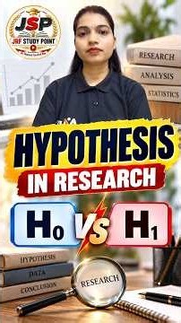 Hypothesis in Research | H₀ vs H₁ | Null Hypothesis & Alternative Hypothesis | Research Methodology