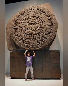 Aztec Calendar Stone, also called Stone of the Sun. National Museum, Mexico City, Mexico.
