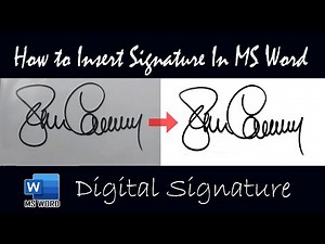How to Insert a Signature in Image in Microsoft Word | Remove Background From a Scanned Signature AR