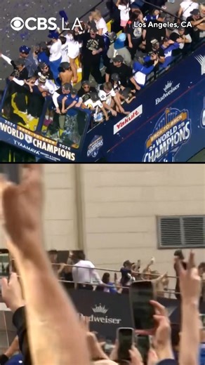 5.8K views · 291 reactions | The Los Angeles Dodgers are the first team in 25 years to have won back-to-back World Series Championships. Now, the team and its city are celebrating. Double-decker buses loaded with players made their way through the streets of downtown L.A. on Monday before making their way towards Chavez Ravine for a rally at Dodger Stadium. #dodgers #worldseries #losangeles | CBS LA | Facebook