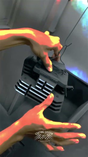 Proses powder coating dengan poles manual