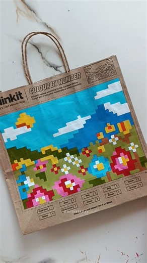 Painting on a Blinkit Bag?! 😱 | DIY Art #artsyjayas #painting #shorts