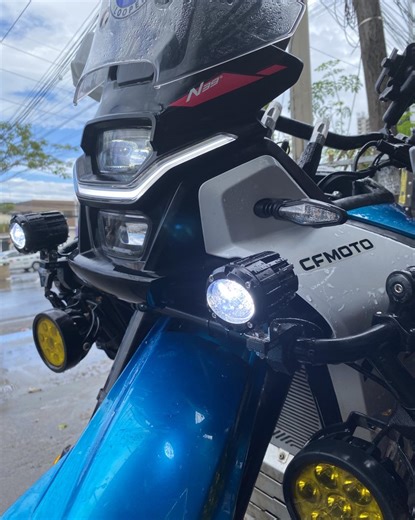 Riders Destination Motoworks | CFMOTO 450MT X RDM PREMIUM LED LIGHTS 100W😎 📸 Light Placement using RDM CLAMP on motorcycle crash guard Be Bright. Be Safe.... | Instagram