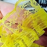 Purple Lace Ruffle Trim for Crafts 1-5/8"x5yd 2-Layer Pleated Edge Lace Ribbon