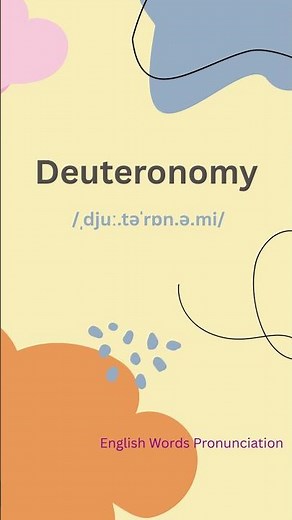 How to Pronounce Deuteronomy | English Pronunciation Tutorial