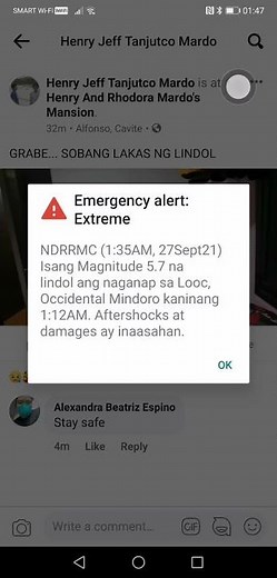 NDRRMC: EMERGENCY ALERT 5.7 MAGNITUDE EARTHQUAKE