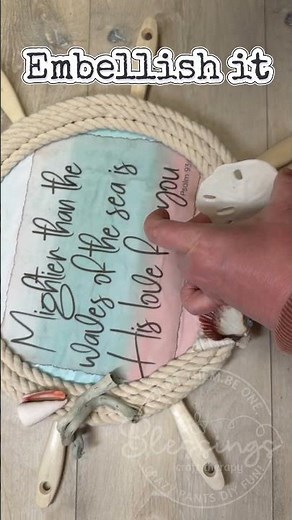 Dollar Tree Paint Brushes + Pizza Pan = GENIUS Nautical Decor Hack! #shorts