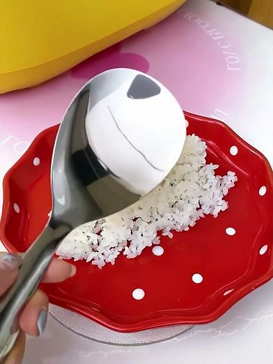 Never Stick Rice Again! 🍚 Best Stainless Steel Spoon #KitchenHacks #RiceSpoon #NonStick