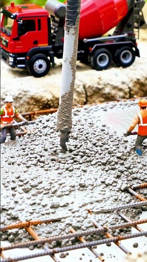 Miniature Construction Magic! 🏗️ Watch Tiny Workers Pour Concrete!