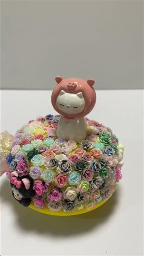 When your music box with so many soft flower! #diy #handmade