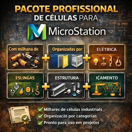📦 Pacote Profissional de Células para Microstation