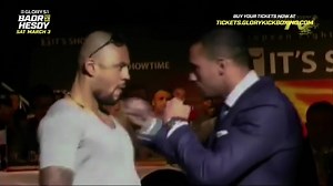 Badr Hari and Hesdy Gerges settle the score once and for all at #GLORY51 Rotterdam, March 3rd! 🎟 http://bit.ly/G51tix 🎟 | GLORY Kickboxing