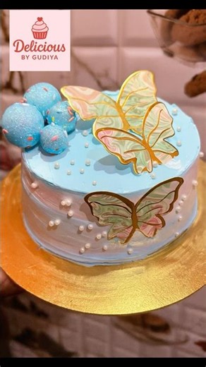 Butterfly Theme Cake Design 🦋 | Pretty Blue Birthday Cake