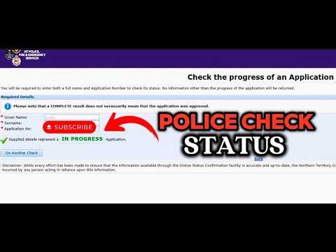 SAFE NT Police Check Status Check Guide