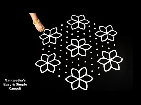 Dot Rangoli: 13 to 7 dots | Beautiful New year Rangoli designs | Latest Sankranthi muggulu designs