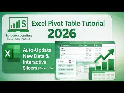Excel Pivot Table Tutorial 2026 | Auto-Update New Data & Interactive Slicers (Excel 2026)