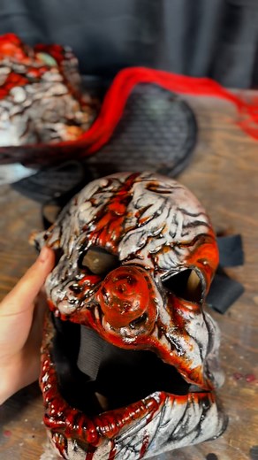 Deluxe Charred Bozo-half mask. Our process of attaching dreads #fakebloodwarning #latexmask #hauntedhouse #sfx #Halloween #clown #dreads | Slaughterhouse FX