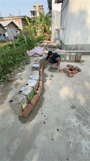 Outdoor sofa 🛋️ using oil tins #shorts #crafts #idea #viral #make #sofa #cementcrafts