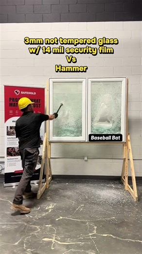 Break In Test on Security Glass | Safehold Window Holds Strong Under Heavy Impact