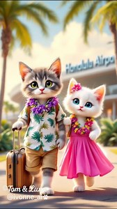Tom & Luna's Adventures 🐾 Honolulu, Hawaii 🍹🌴 #AI #tomandluna #viralreelsシ #travel #hawaii | Tom & Luna’s Adventures