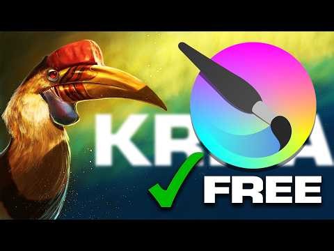 “Krita FREE Digital Painting Tutorial | Realistic Bird Artwork Step-by-Step 🖌️”