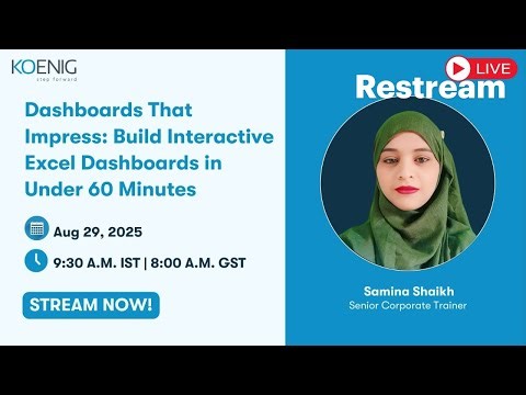 Dashboards That Impress: Build Interactive Excel Dashboards in Under 60 Minutes