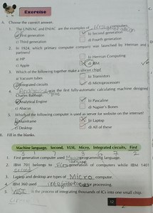 A. Choose the correct answer.  The UNIVAC and ENIAC are example... | Filo